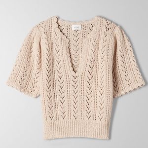 Aritzia’s Wilfred Crochet V-Neck Sweater
